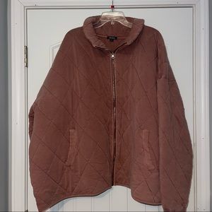 Pink plus size quilted jacket